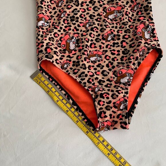 Buc-ees Leopard Animal Print Swimsuit Size 2T One Piece Ruffle Sleeve - Picture 4 of 7